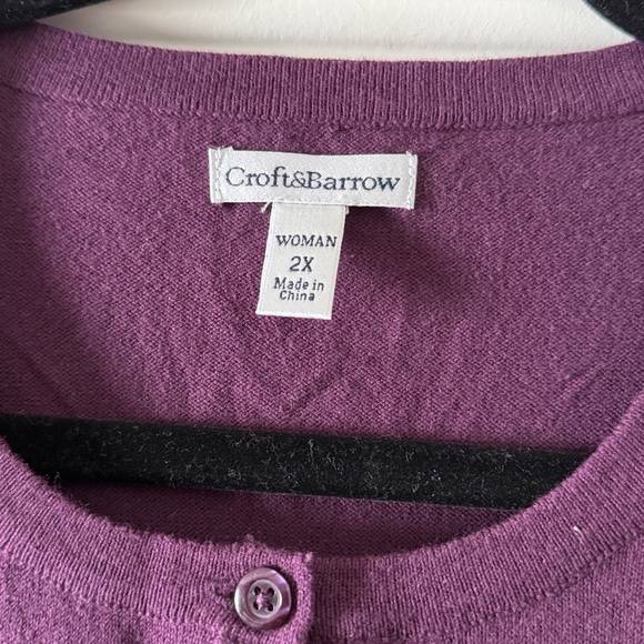 Croft & Barrow Deep Purple Women's Cardigan - Picture 3 of 3